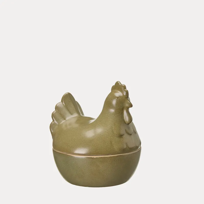Schale mit Deckel Huhn Thea - grün