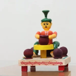 Handcrafted Etikoppaka Wooden Pot Maker Doll - 5 Inch