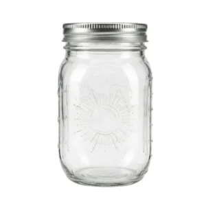 Ball Sunshine Pint Mason Jars: 16 oz Gläser mit geprägtem Sonnendesign. Ideal zum Einkochen, Dekorieren & Servieren mit luftdichtem Verschluss. Jetzt bestellen!