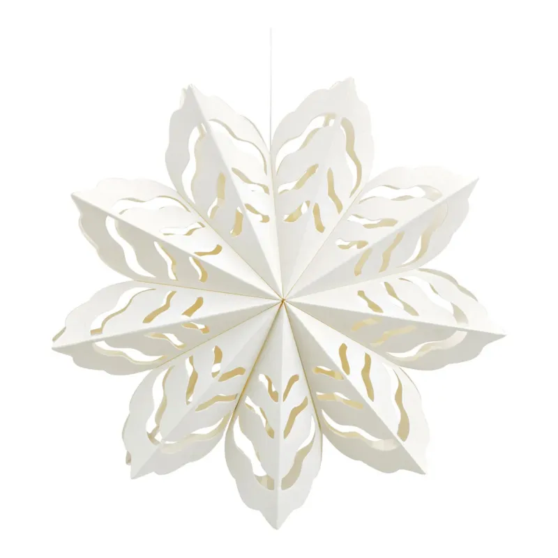 Papieranhänger Schneeflocke 30cm - weiß