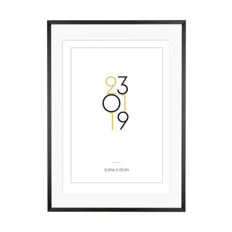 Print personalisierbar | Hochzeitsdatum Gold