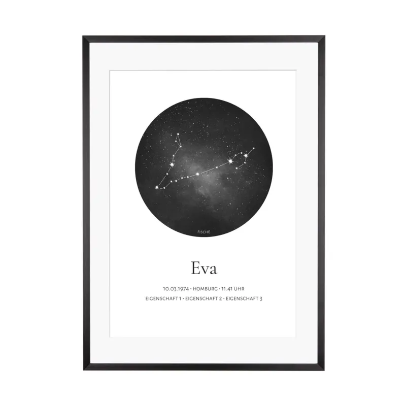 Print personalisierbar| Sternzeichen Fische mit Eigenschaften
