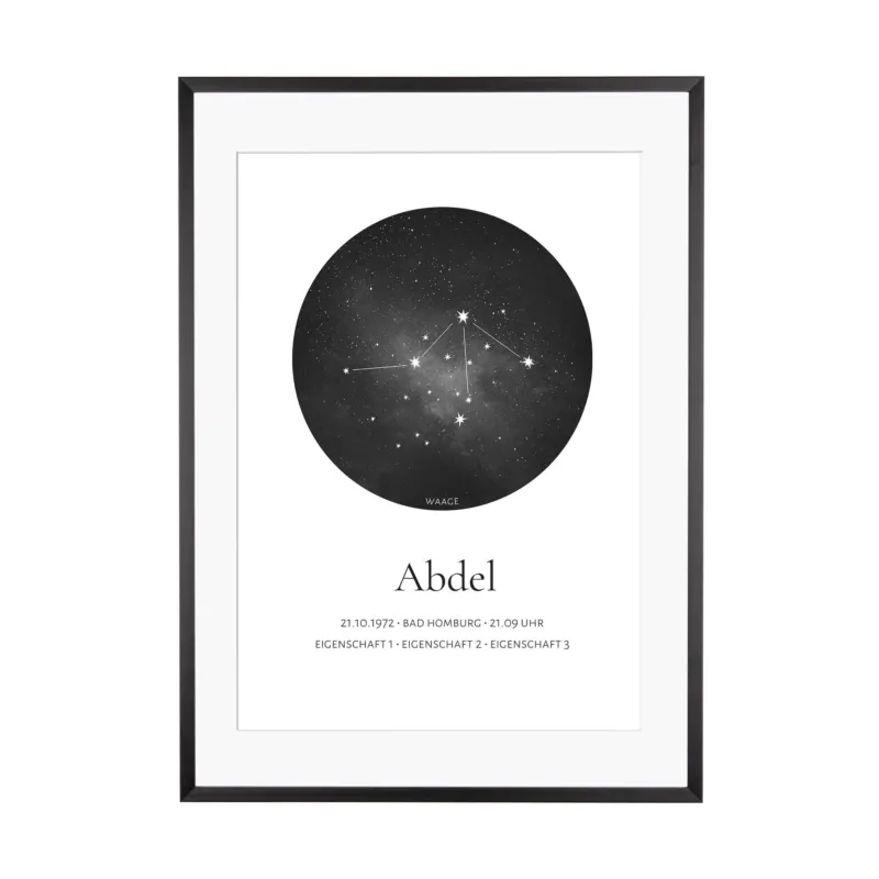 Print personalisierbar| Sternzeichen Waage mit Eigenschaften
