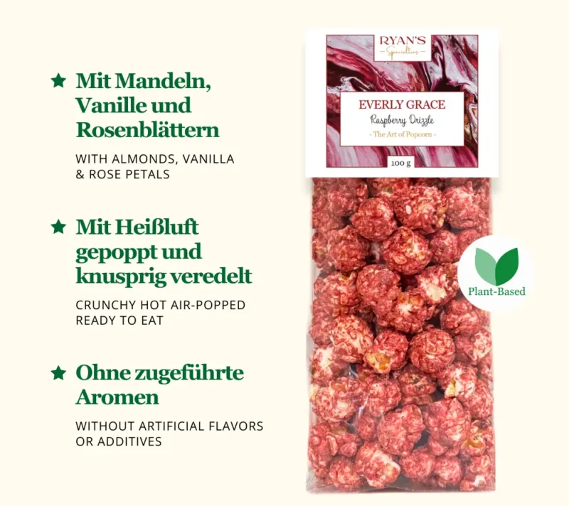 Everly Grace Popcorn Raspberry Drizzle online kaufen – Himbeerpopcorn mit Acerola & Rote Bete