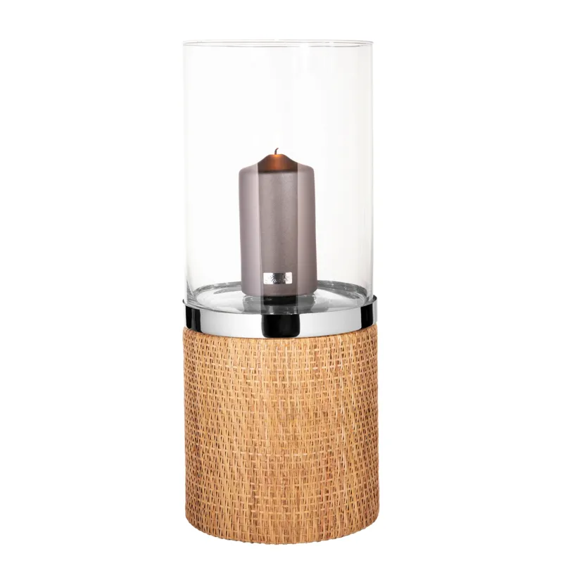 CATANIA Windlicht mit Glas silberfarben
