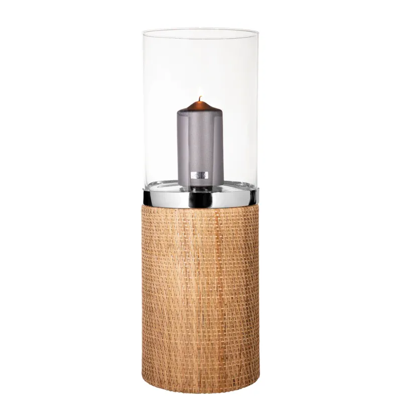 CATANIA Windlicht mit Glas silberfarben