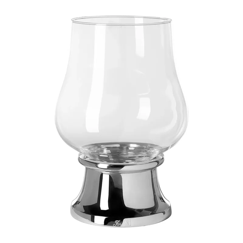 PALINA Windlicht mit Glas silberfarben