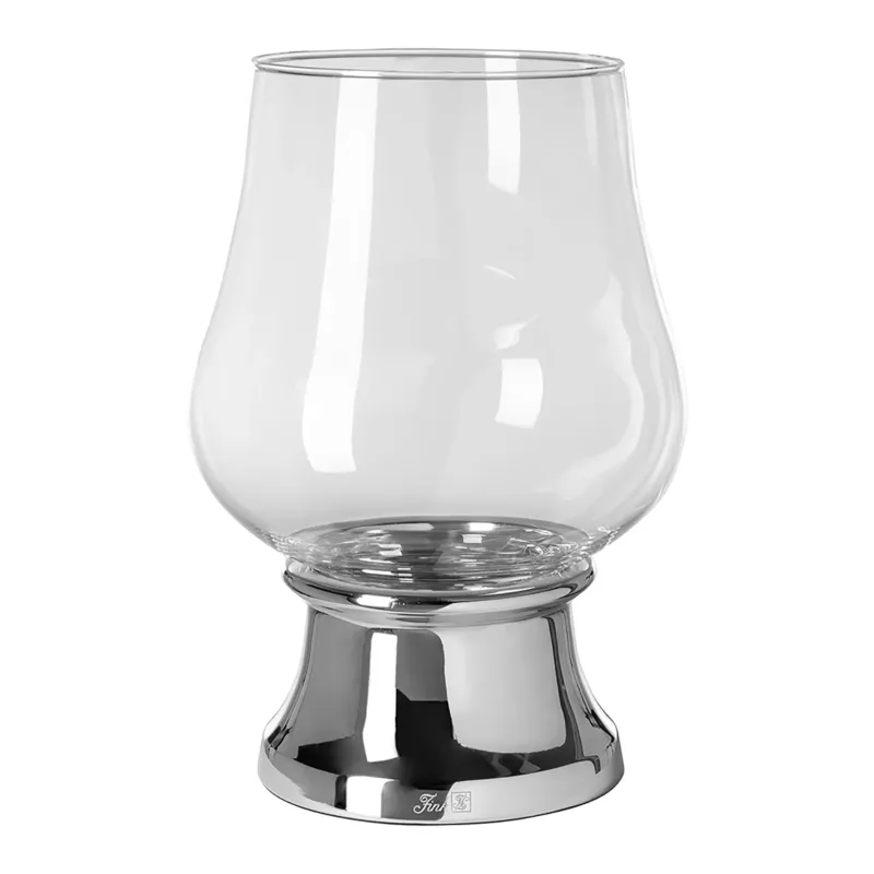 PALINA Windlicht mit Glas silberfarben