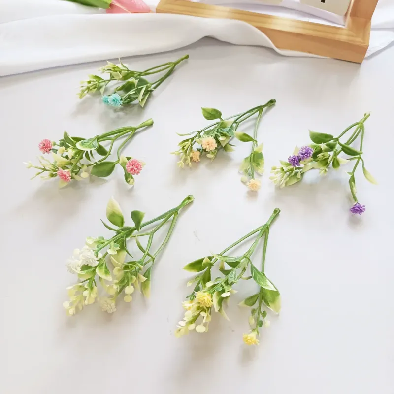 Künstliche Schleierkraut Blumenköpfe, 11,5 cm, Täuschend echte Mini-Blumen für DIY, Basteln, Hochzeit, Gestecke, Kränze & Floristikbedarf
