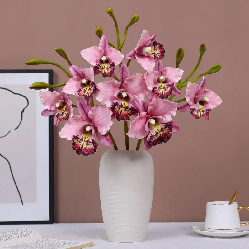 Hochwertige künstliche Orchidee, 52 cm, realistische Nachahmung, perfekt für Hochzeiten, Dekoration und Fotorequisiten