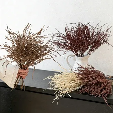 Künstliche Herbstblumenstrauß mit Korallenmoos, 45cm, Kunststoff, ideal für Hochzeiten, Innendekoration, Veranstaltungen