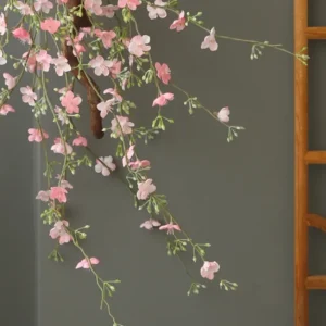 Künstliche Schneeweide, 85 cm lang, realistische Kunstseide, weiß/rosa, für Hochzeiten, Dekoration, Floristik, Gewerbe