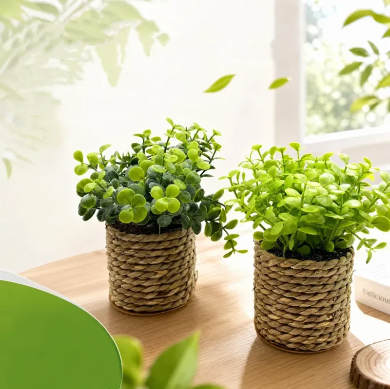 Künstliche Pflanze im Topf, 15 cm, Baby’s Breath-Cluster, gemischtes Material, für Zuhause, Büro, Hoteldekoration, langlebig