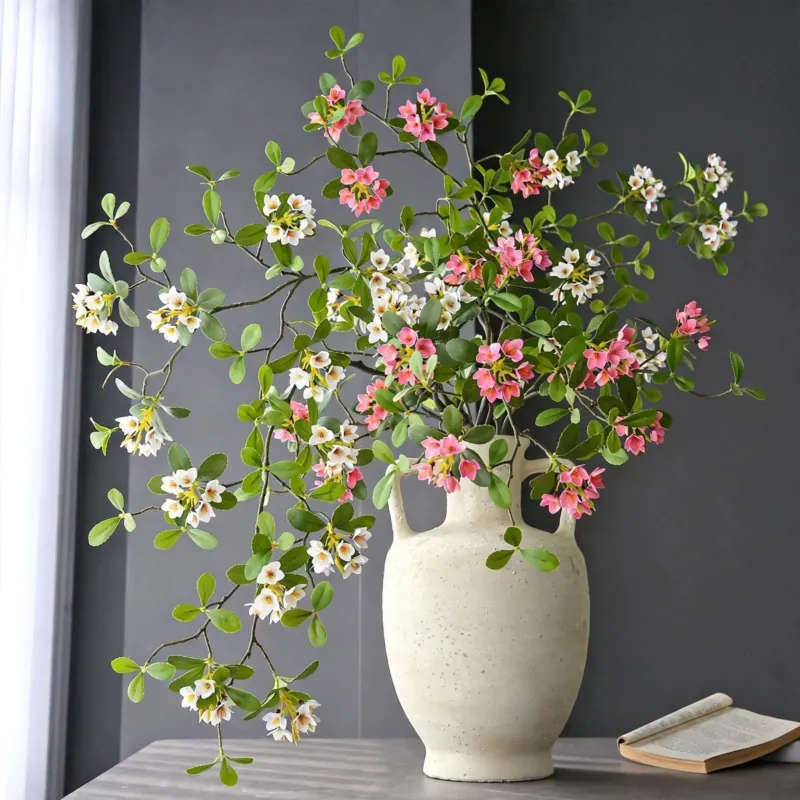 Künstliche Plumerias (Frangipani) – 115 cm, Seidenblüten, 9 Blüten pro Stiel – Hochwertige Dekoration für Hochzeiten, Hotels, Innenräume