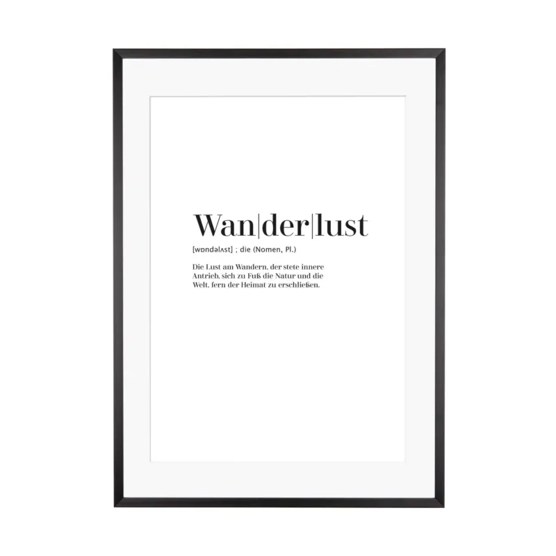 Art Print | Wanderlust - Worterklärung Definition à la Duden