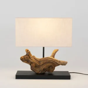 Tischlampe Lipari Akazienholz mit Schirm Rechteckig (2)