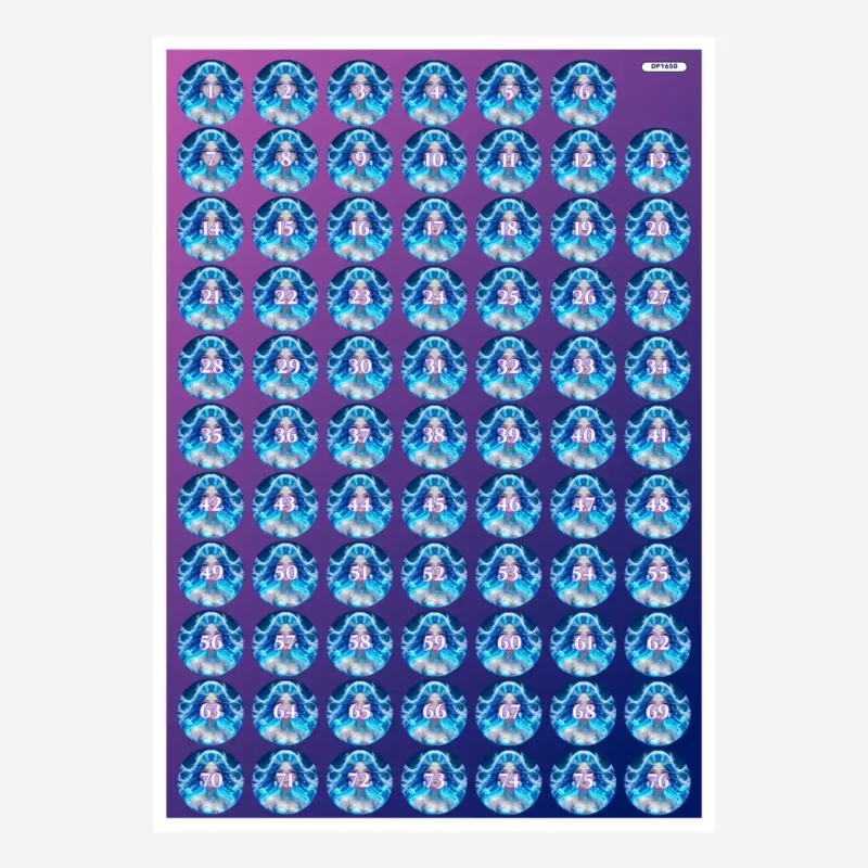 Döschenaufkleber Set für Diamond Painting Motiv Nerelya Hüterin der Tiefe zur Beschriftung von Zubehörboxen