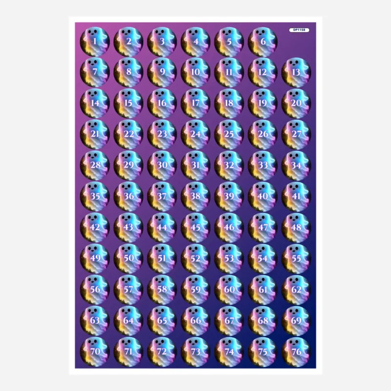 Bunte Diamond Painting Döschenaufkleber mit niedlichem Kleines Gespenst Motiv zur organisierten Steinchensortierung.