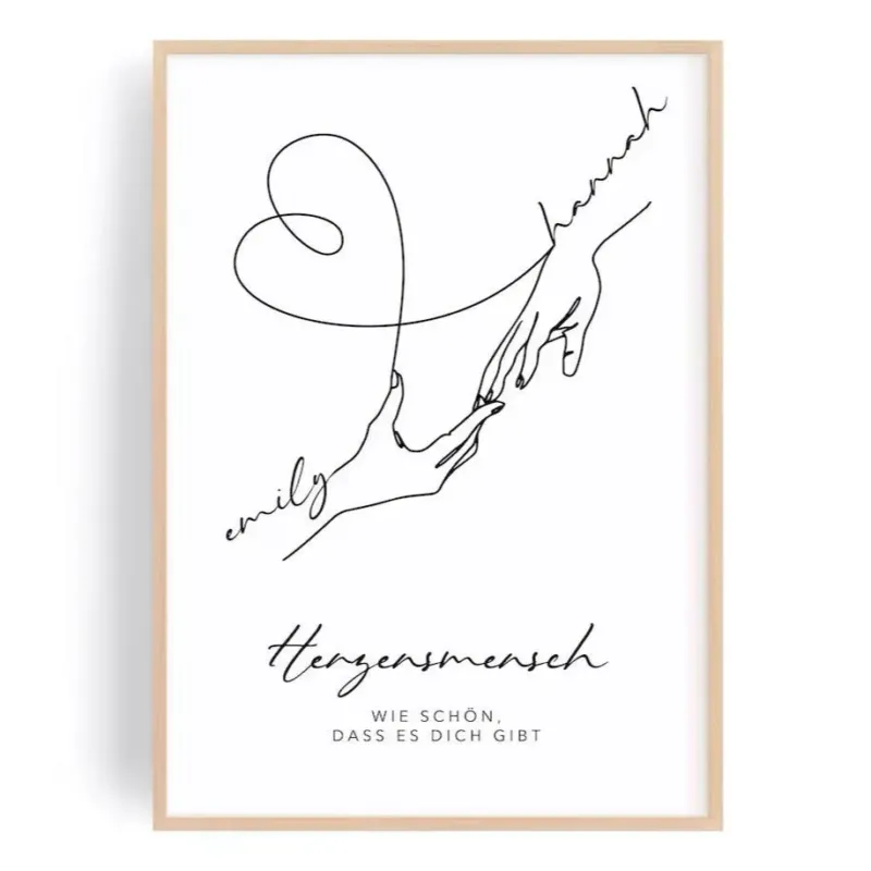 Herzensmensch Geschenk – Personalisierbares Bild für Freundin