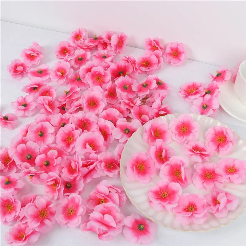 200 Stück Künstliche Kirschblüten Köpfe, Realistisch Seidenblumen Bulk für DIY Basteln, Hochzeit Party Home Tischdekoration, Vasenfüller