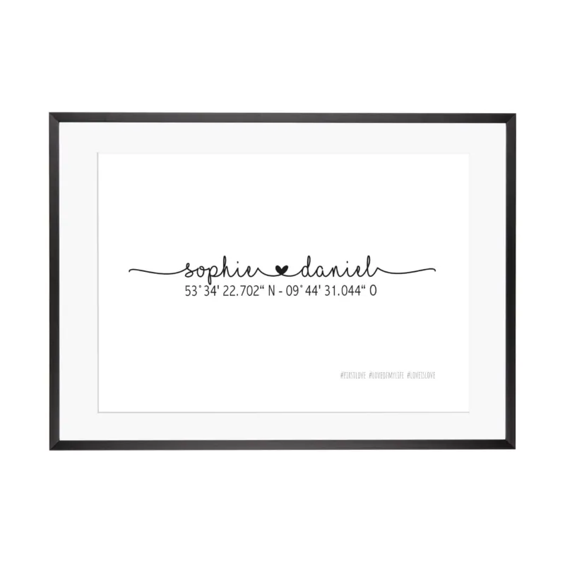 Print personalisierbar | Koordinaten Brautpaar