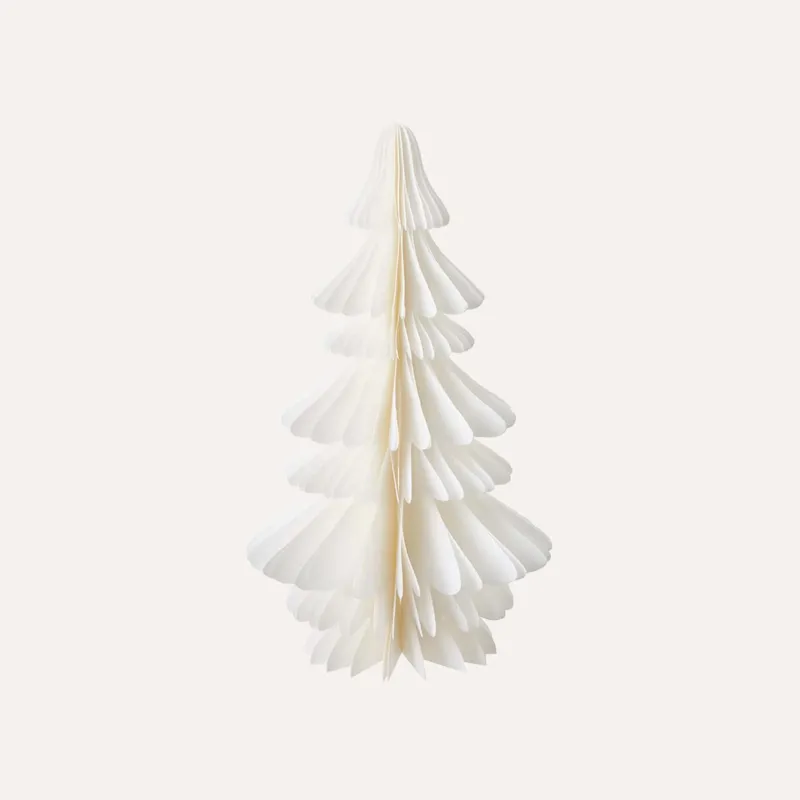 Weihnachtsbaum aus Papier - weiß