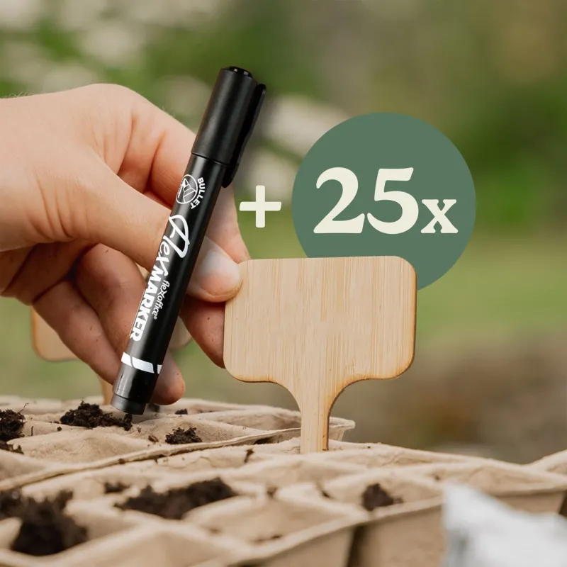 25 Stück Bambus Pflanzenschilder mit Stift