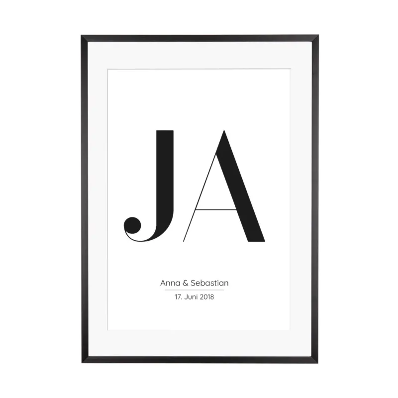Print personalisierbar | Ja - Hochzeitsmotiv
