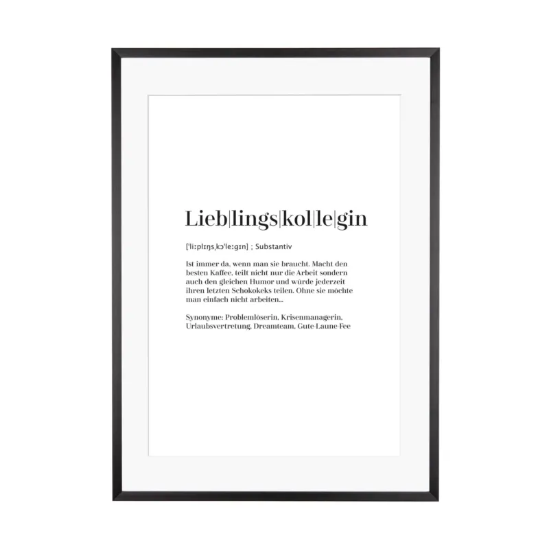 Art Print | Lieblingskollegin Worterklärung Definition à la Duden