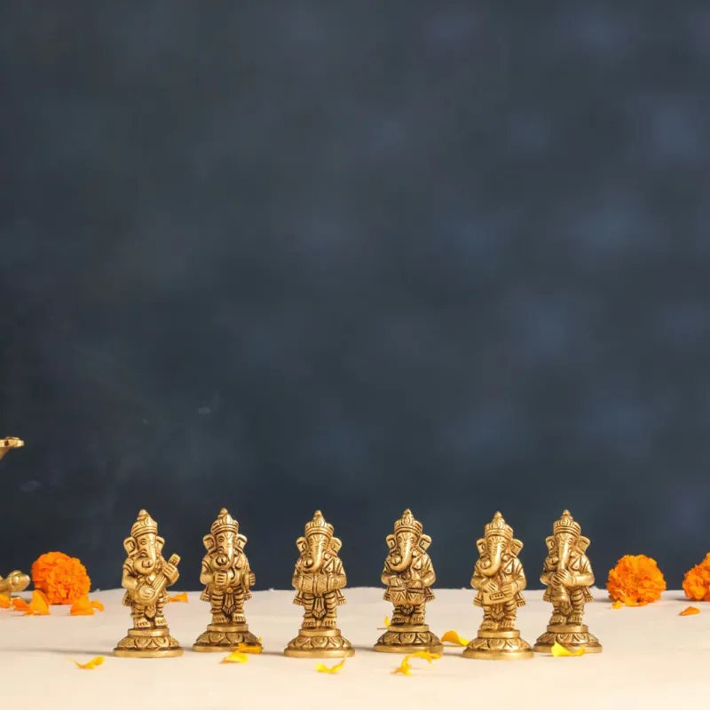 Brass Musical Ganesha Set (3.2 INCH)
