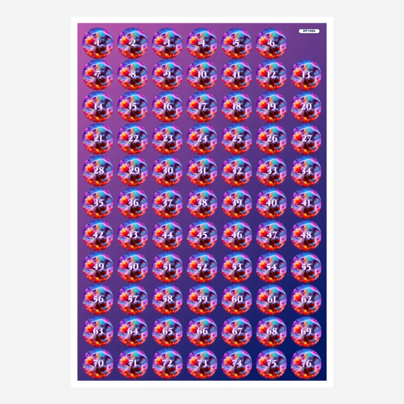 Bunte Diamond Painting Döschenaufkleber mit Elefantenmädchen-Motiv zum einfachen Sortieren deiner Diamanten