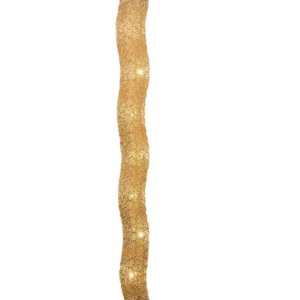 Stehleuchte Odissea 7-flammig, 171 cm, goldfarben, gewellte Form mit integrierten Leuchten, quadratischer Standfuß