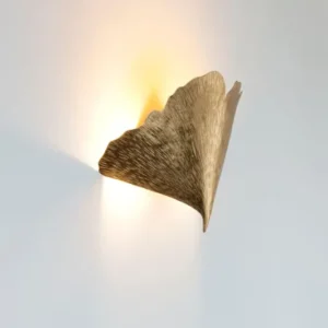 Wandlampe Ginkgo Tre 2-flammig gehämmert 32x10cm Gold (1)