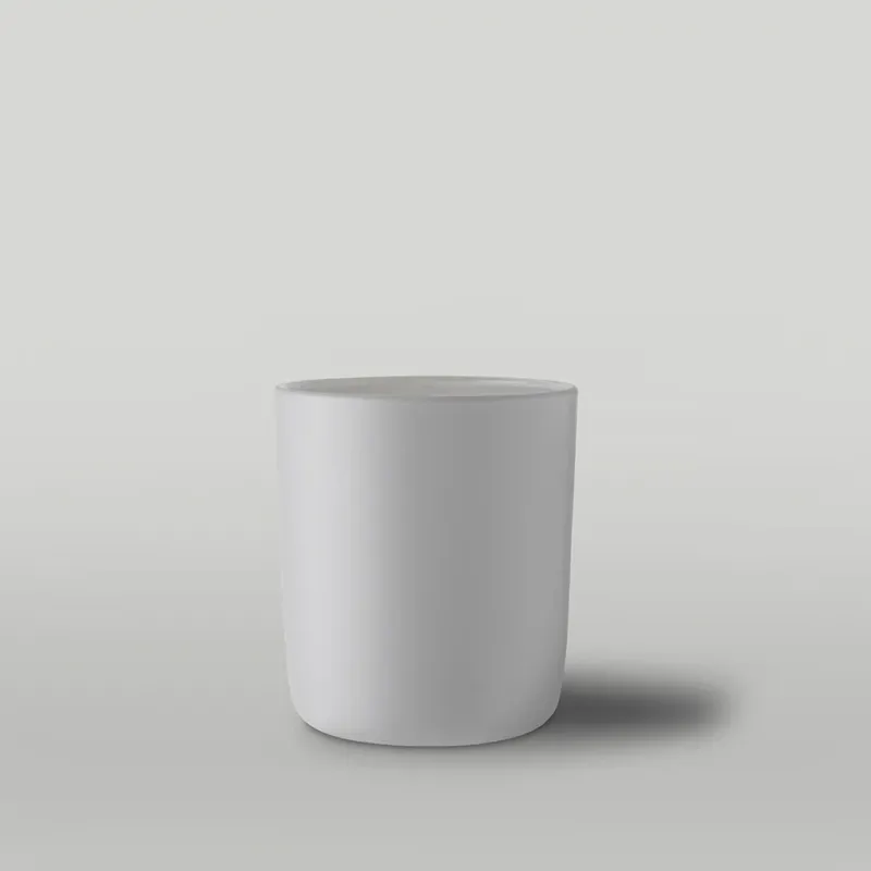 30cl matt white Aria candle jar on a light grey background