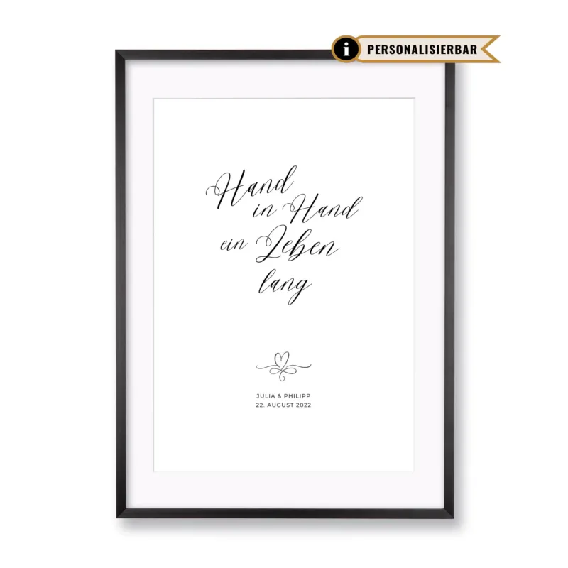 TEST 3 Print personalisierbar | Hand in Hand ein Leben lang