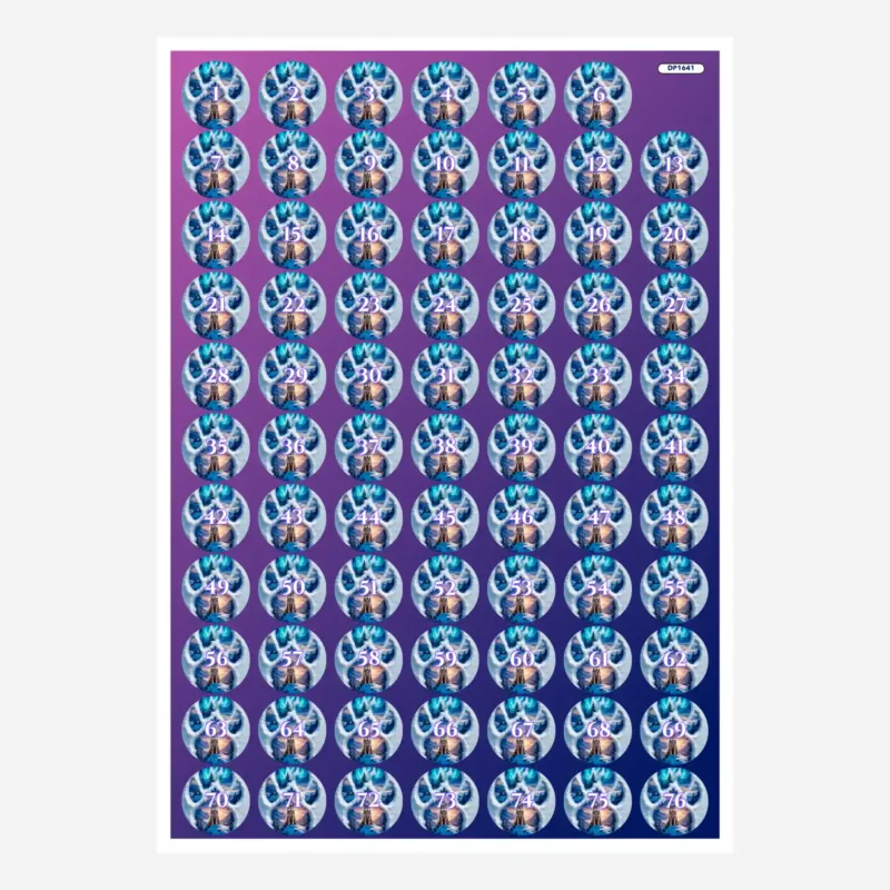 Döschenaufkleber-Set für Diamond Painting Motiv Spuren der Freiheit zur perfekten Organisation deiner Steinchen.
