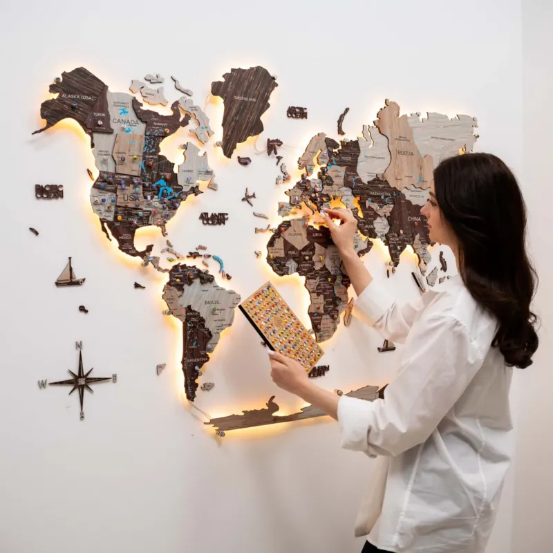 world map wall decor