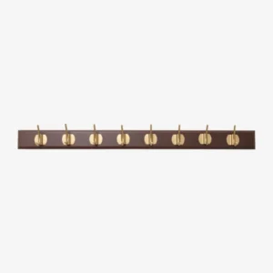 EDGY coat rack, 8 hooks - dark brown