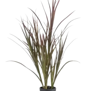 Künstliches Gras - Matilda, 90 cm, Kunstpflanze von aplanta, UV-beständig, im schwarzen Topf, in Natur, für draußen