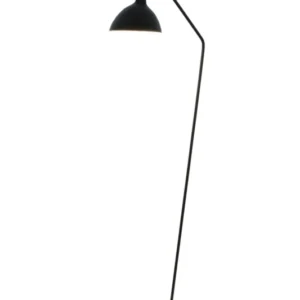 Stehlampe Classico mit Schirm Rund 157 cm Schwarz von Holländer, elegante schwarze Eisen-Stehleuchte mit rundem Schirm
