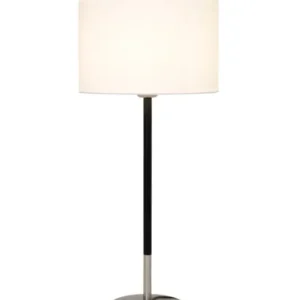 Tischlampe Enzio Ø 26cm mit Schirm Rund Silber, dekorative Holländer-Leuchte aus Eisen mit rundem Schirm
