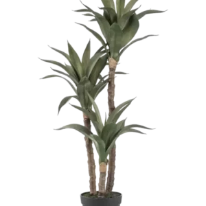 Künstliche Agave - Pepe, 100 cm, Kunstpflanze von aplanta, im schwarzen Topf, in Natur, für drinnen