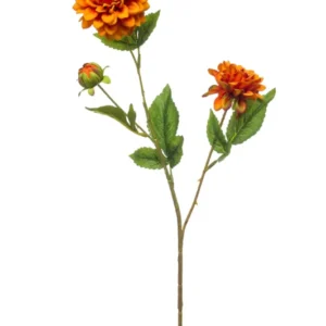 Dahlie mini künstlich 68 cm - 1 Stiel - Orange