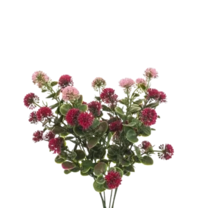Künstlicher Kugelamarant - Angie, 36 cm, Kunstpflanze von aplanta, UV-beständig, in Rot/pink, für draußen