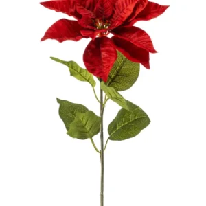 Poinsettia künstlich 65 cm - 1 Stiel - Rot