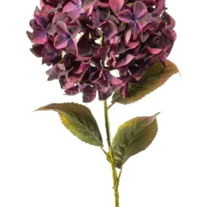 Hortensie XXL künstlich 90 cm - 1 Kopf - Bordeaux