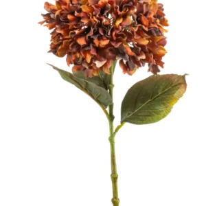 Hortensie künstlich 75 cm - 1 Kopf - Orange