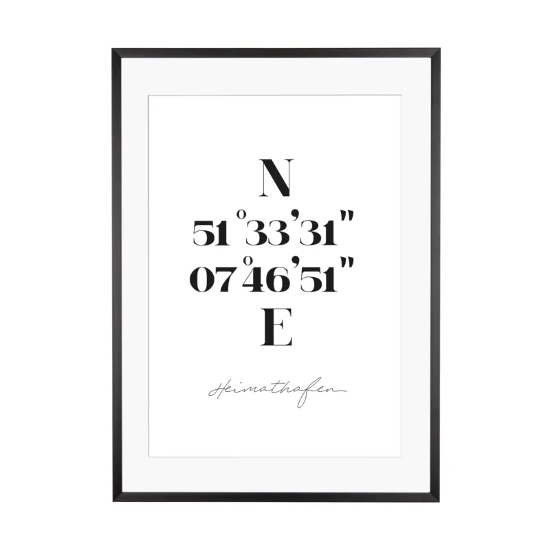 Print personalisierbar | Koordinaten Heimathafen