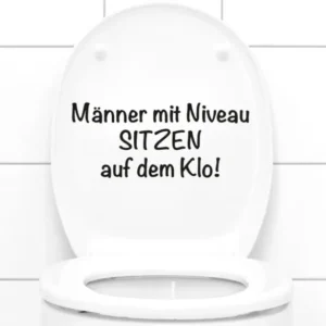 Wandtattoo WC Aufkleber Spruch "Männer mit Niveau..." W5495