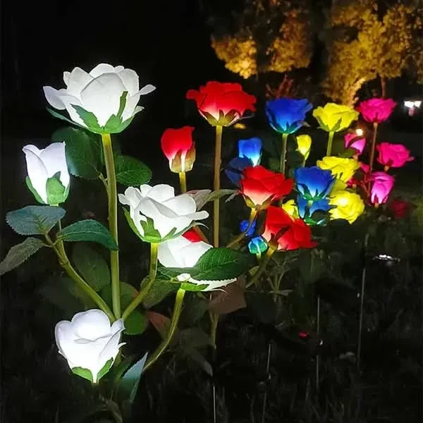 BLOOMGLOW – 5-Head Solar Flower Lights for Garden Ambience